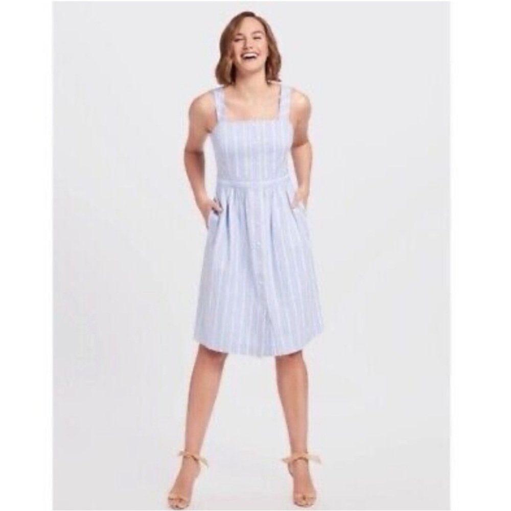 Draper James Stripe Button-Front Dress Sz 8 NWOT